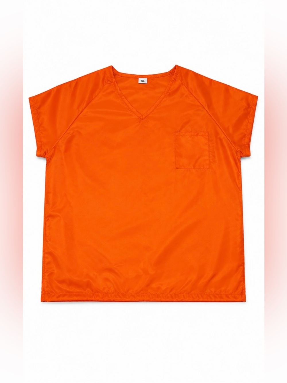 Orange Prisoner Costume Top Halloween Convict Shirt Cosplay Unisex Women Men XL - Picture 4 of 12